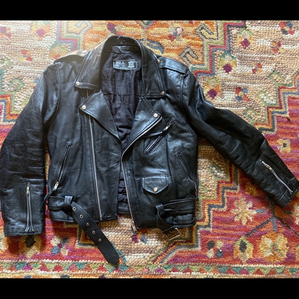 Vintage men’s leather Motorcycle riding jacket
